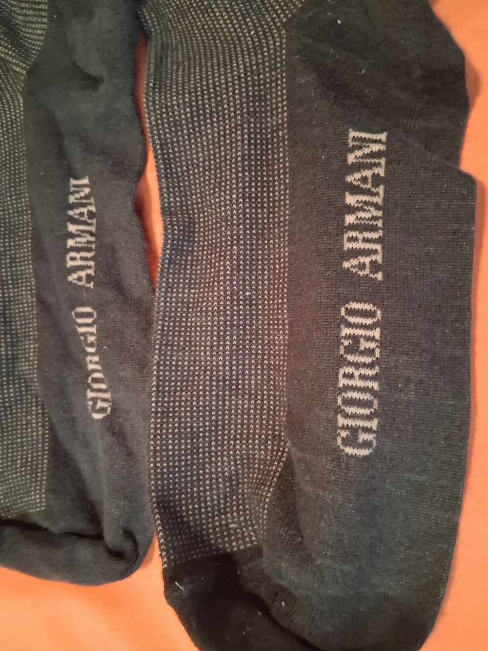 Vintage Giorgio Armani Men's Dress Socks Size L Black/Gray, 1 Pair - Picture 2 of 4